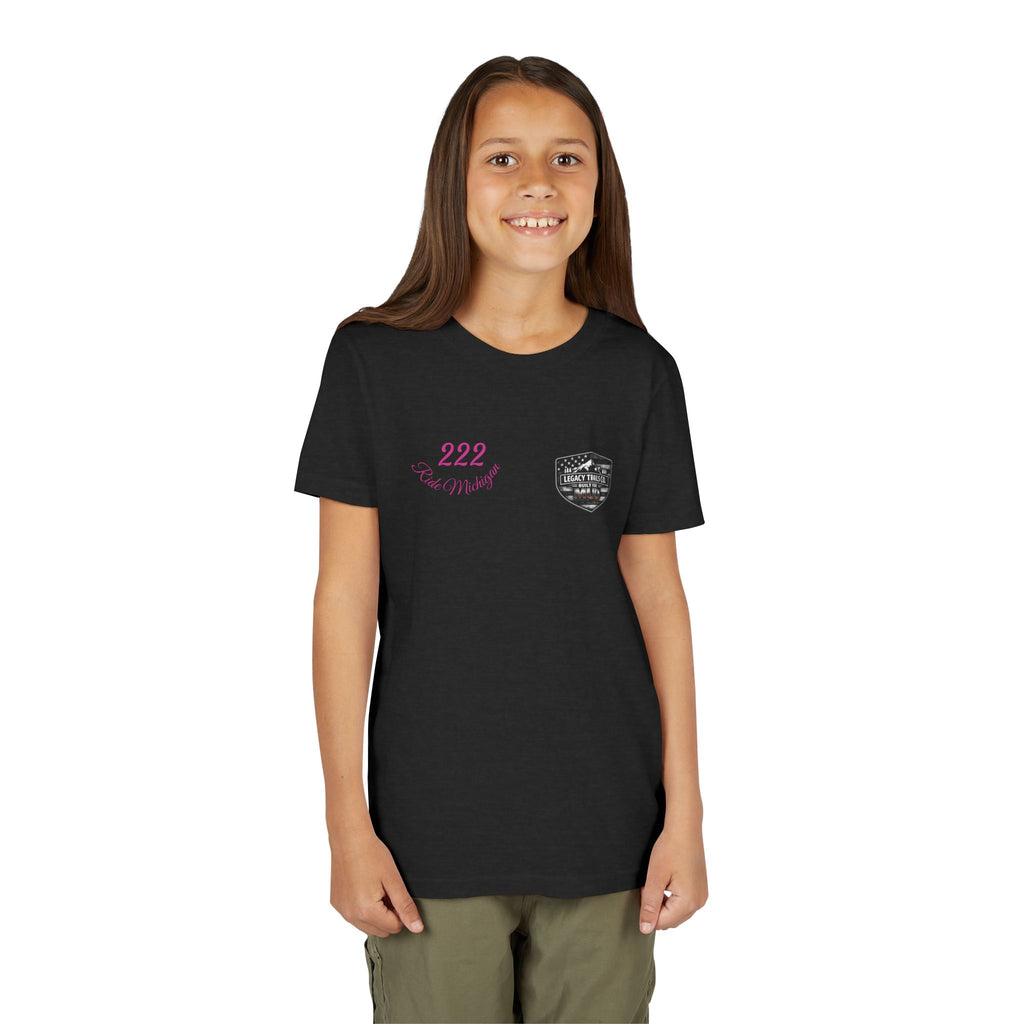 Ponytails & Trails Youth Tee — Cute Outdoor Adventure Graphic T-Shirt