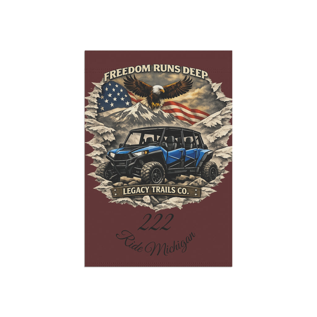 Off-Road UTV Garden Flag – “Freedom Runs Deep” American Eagle & Flag Trail Banner
