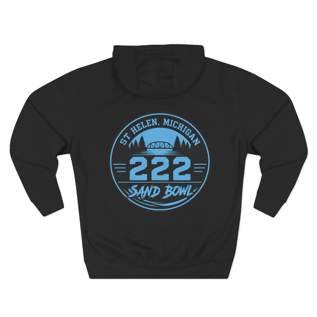 Hoodie - '222 Sand Bowl, St. Helen Michigan' Mens Graphic Fleece Hoodie