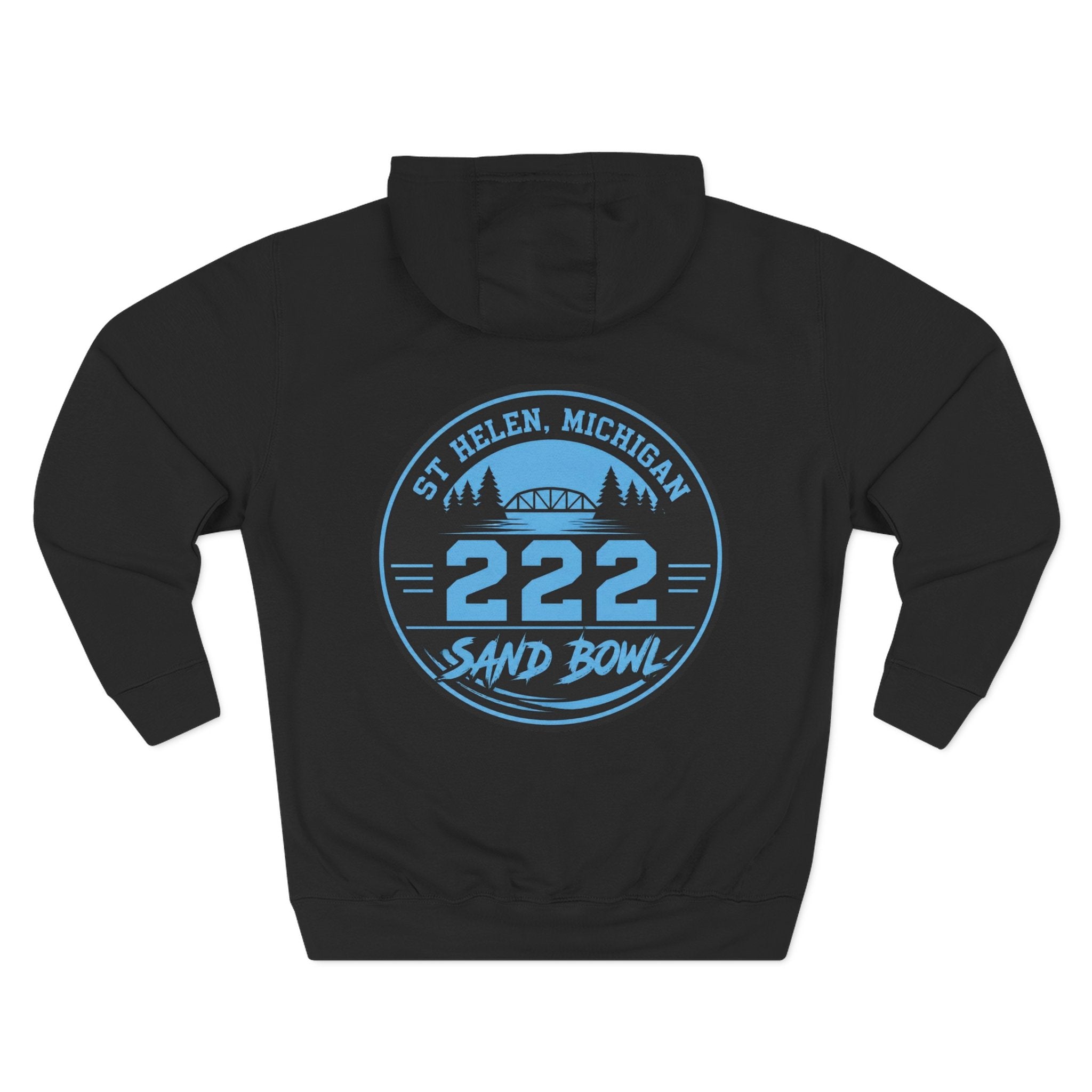 Hoodie - '222 Sand Bowl, St. Helen Michigan' Mens Graphic Fleece Hoodie