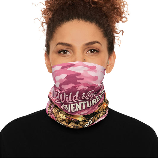 Adventure Girl Neck Gaiter — "Wild & Free" Pink Camo Outdoor Bandana
