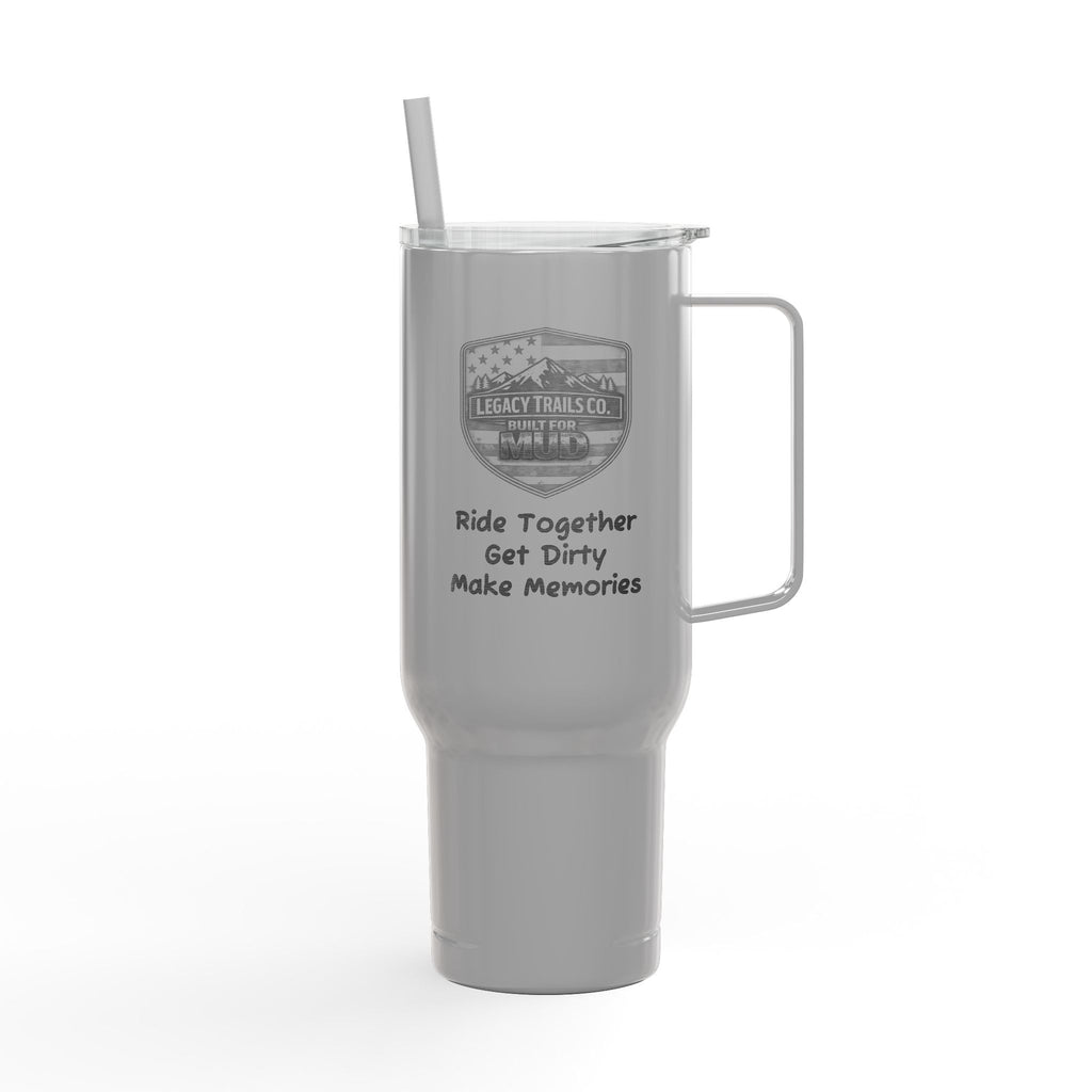 40oz Engraved Tumbler with Handle – Custom '222' Pinecone Design, Insulated Travel Cup with Lid