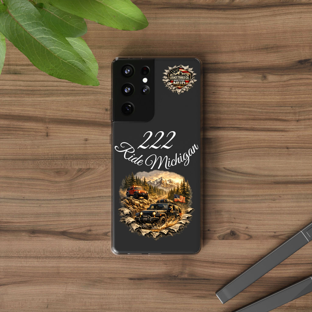 Clear Case — "222 Ride Michigan" Off‑Road Jeep Scenic Phone Case