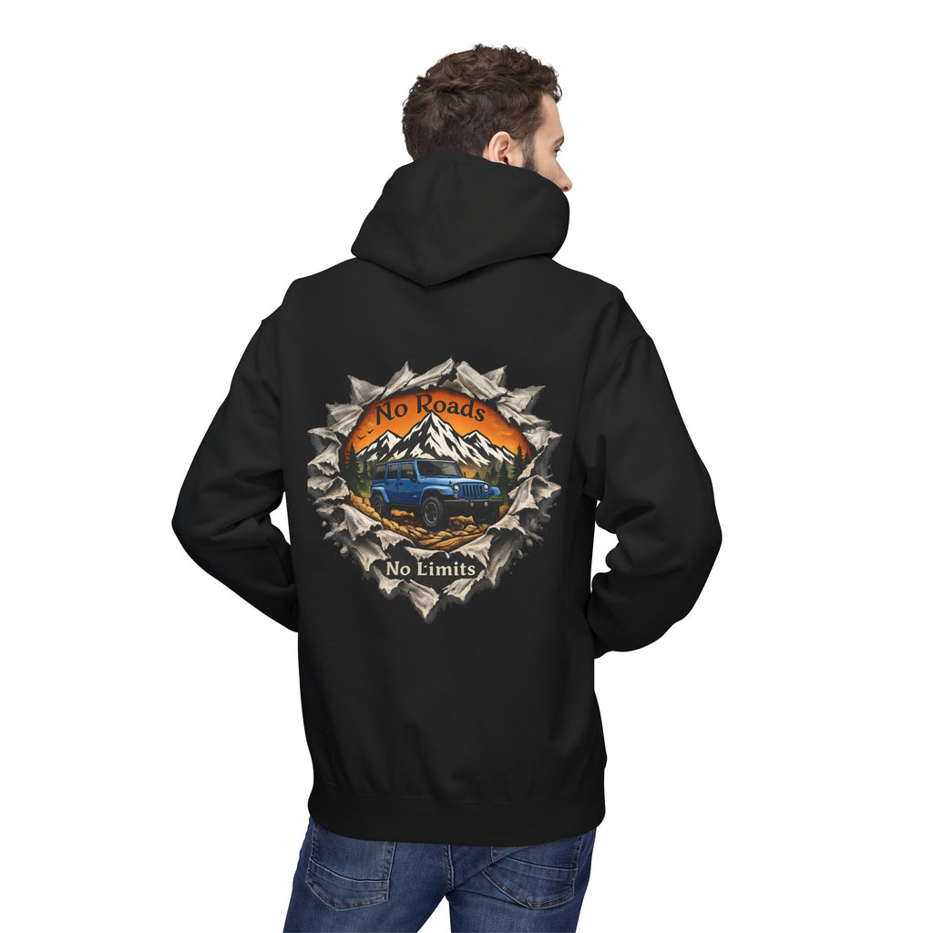 Adventure Hoodie — "No Roads, No Limits" Off‑Road Mountain Truck Hoodie
