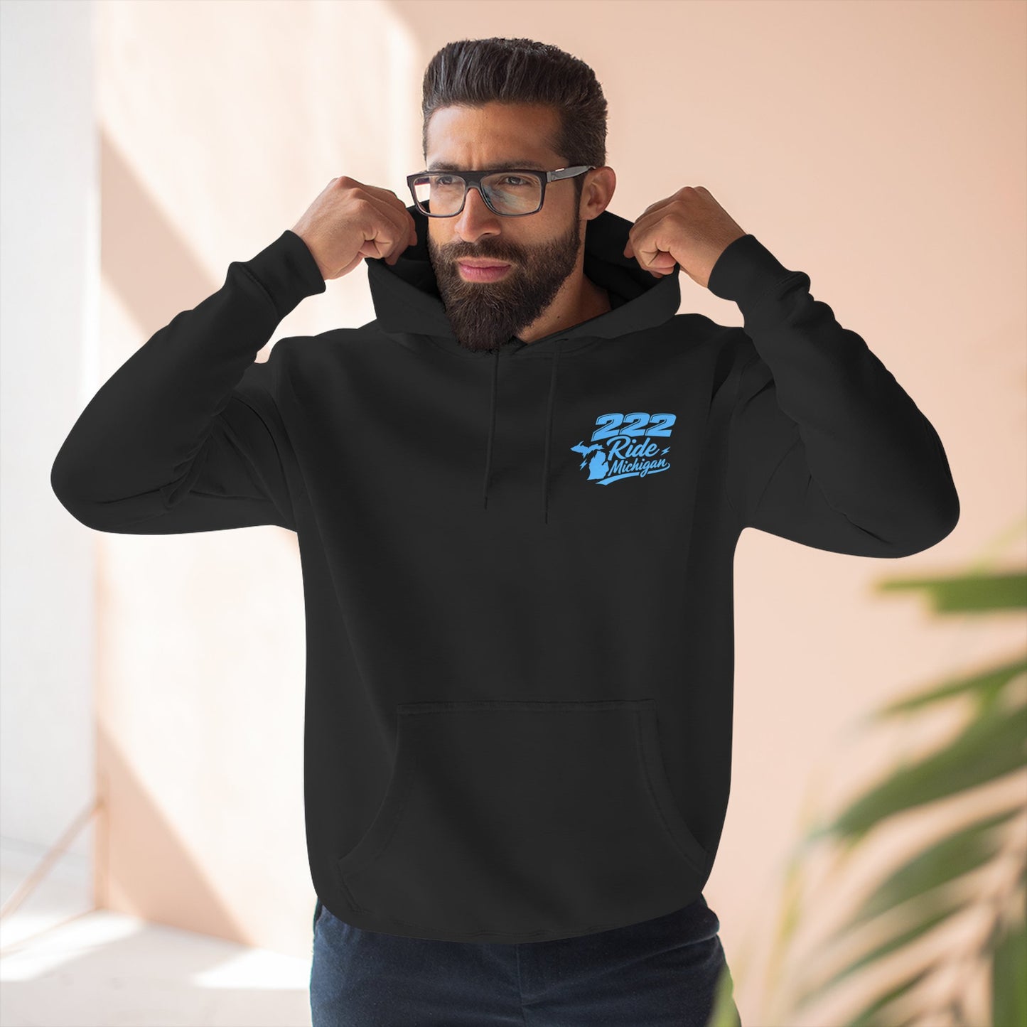Hoodie - '222 Sand Bowl, St. Helen Michigan' Mens Graphic Fleece Hoodie