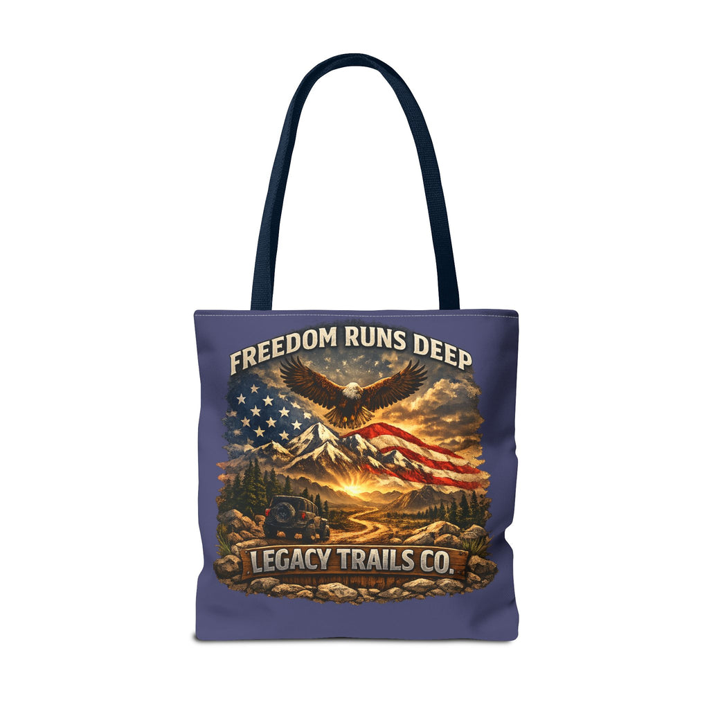Freedom Runs Deep Eagle Tote Bag — Legacy Trails Co. American Flag Design