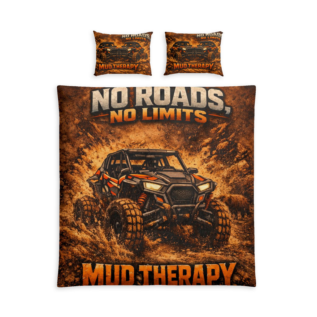No Roads, No Limits Cotton Bed Set — Mud Therapy Off-Road Graphic Bedding