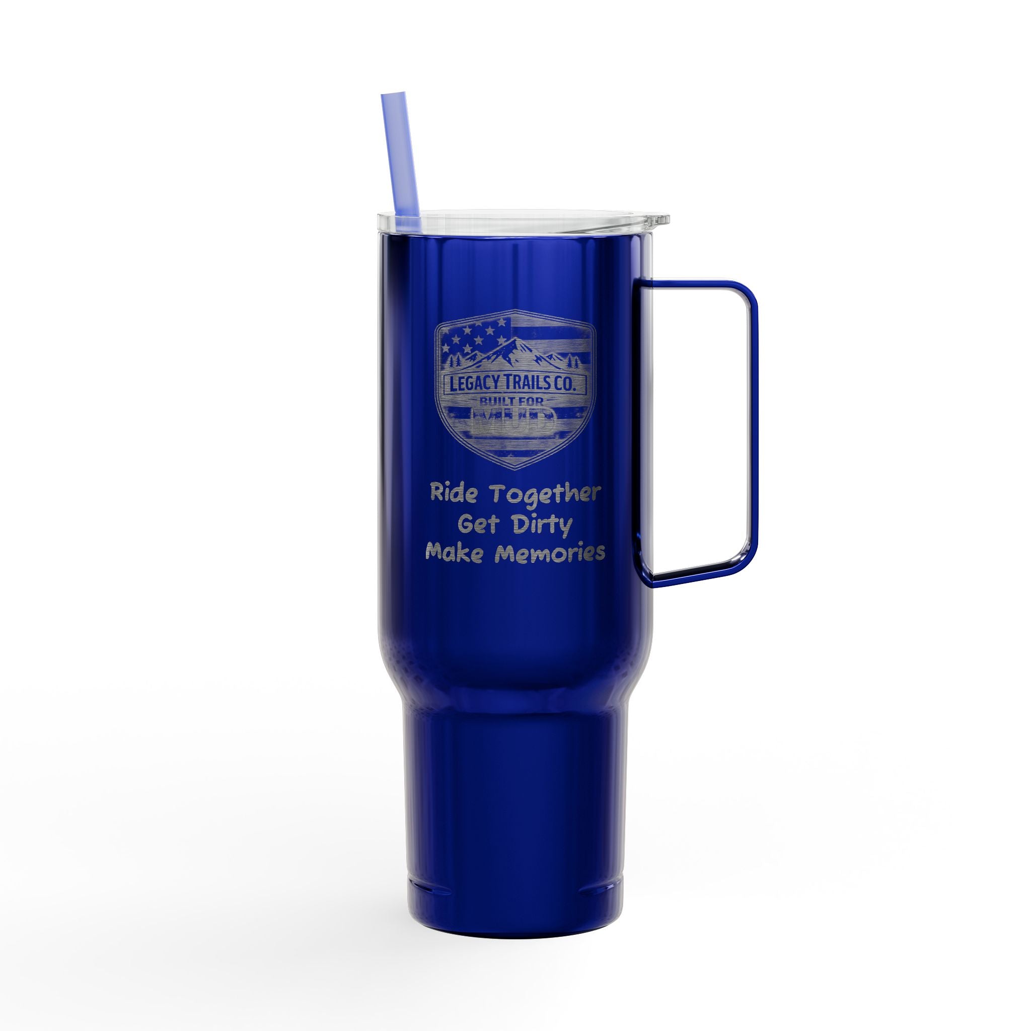 40oz Engraved Tumbler with Handle – Custom '222' Pinecone Design, Insulated Travel Cup with Lid