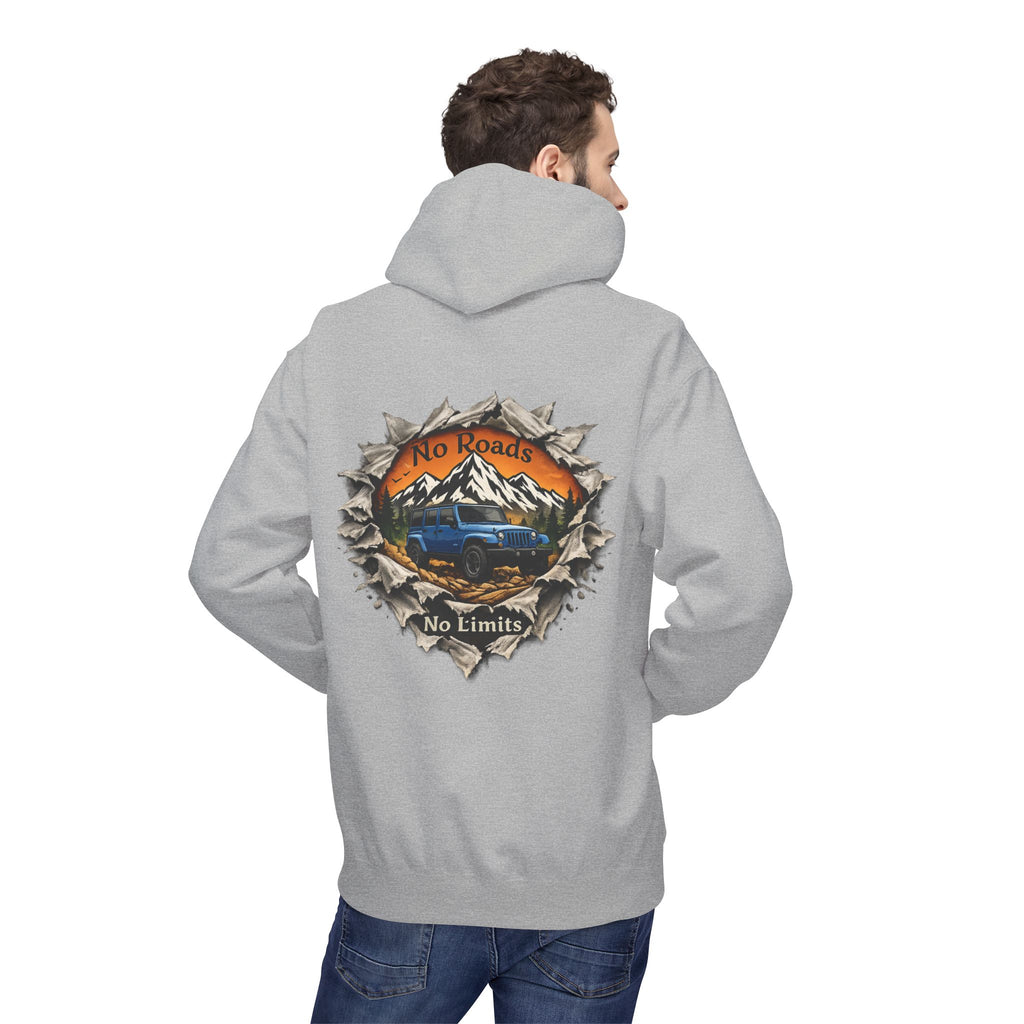 Adventure Hoodie — "No Roads, No Limits" Off‑Road Mountain Truck Hoodie