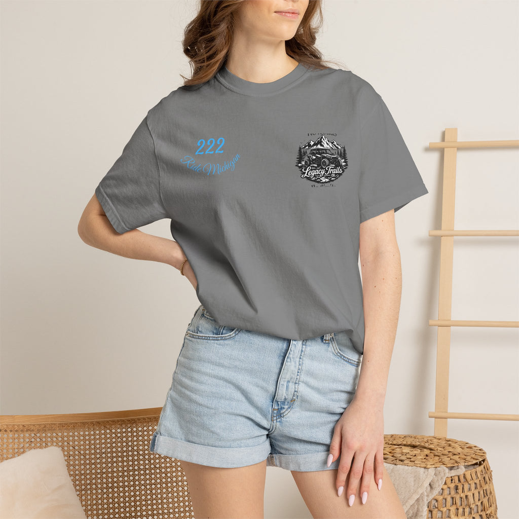 Off-Road UTV T-Shirt — Blue Ranger with American Flag & Eagle