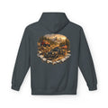 Off‑Road Adventure Hoodie — Vintage Jeep Mountain Camp Graphic