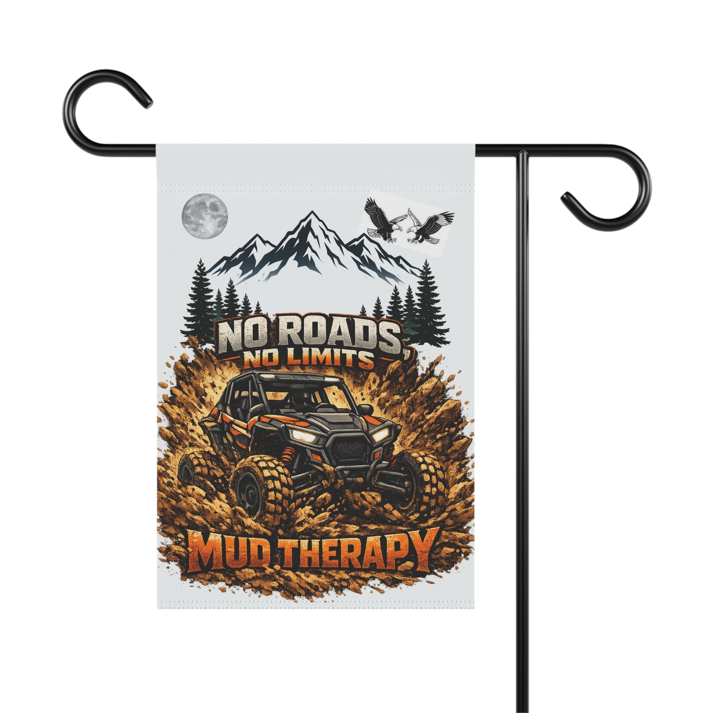 Garden Flag - "No Roads No Limits" Mud Therapy Off-Road UTV Lawn Banner