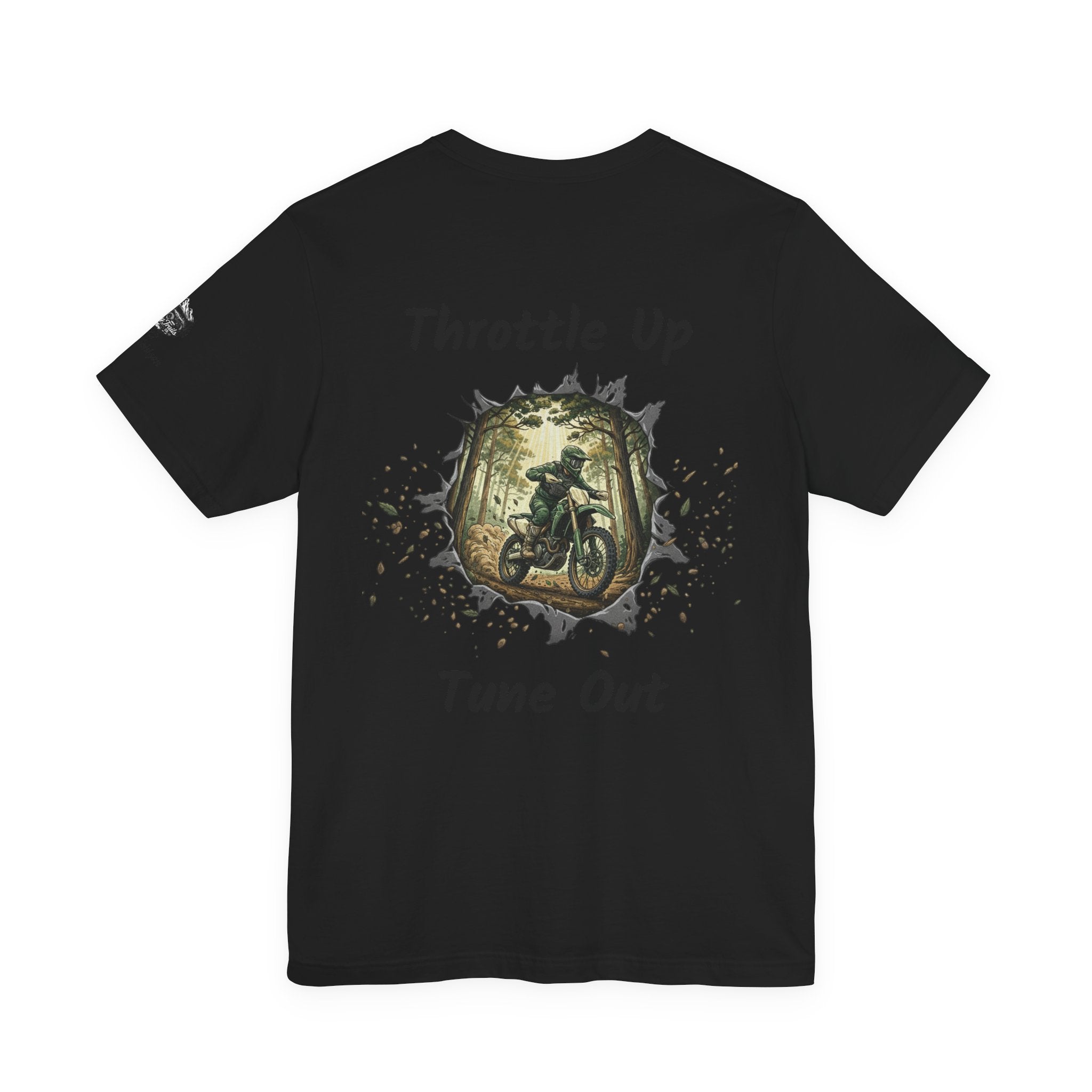Motorcycle T‑Shirt — "Throttle Up Tune Out" Vintage Rider Tee
