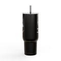 40oz Engraved Tumbler with Handle – Custom '222' Pinecone Design, Insulated Travel Cup with Lid