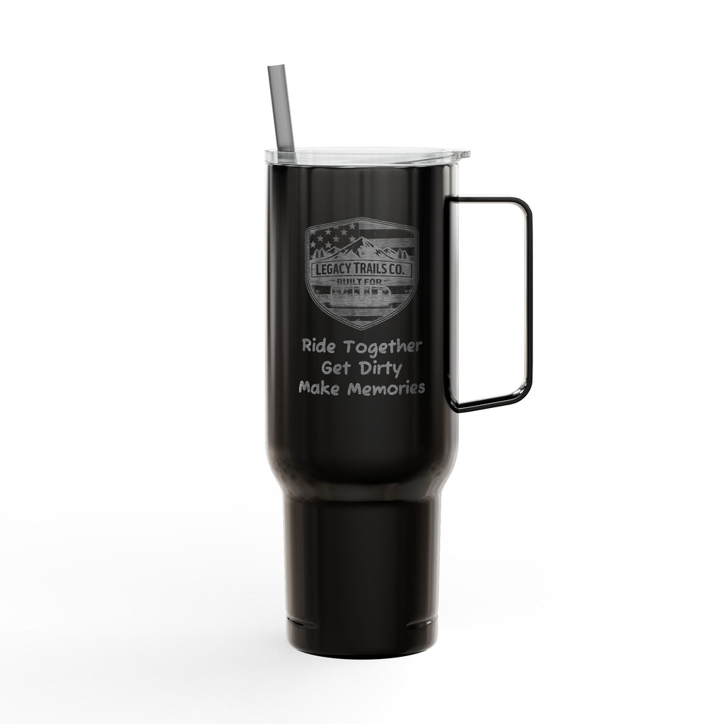 40oz Engraved Tumbler with Handle – Custom '222' Pinecone Design, Insulated Travel Cup with Lid