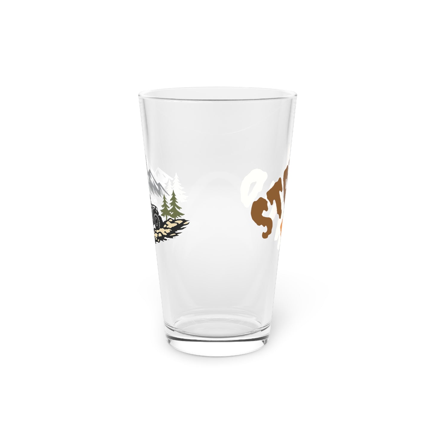 Stay Wild Pint Glass – 16oz Mountain Adventure Beer Glass