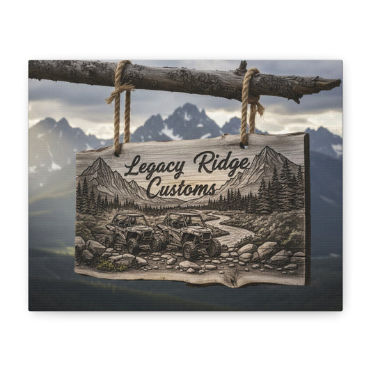 Canvas Wall Art - 'Legacy Ridge Customs' Rustic Mountain Off-Road Sign