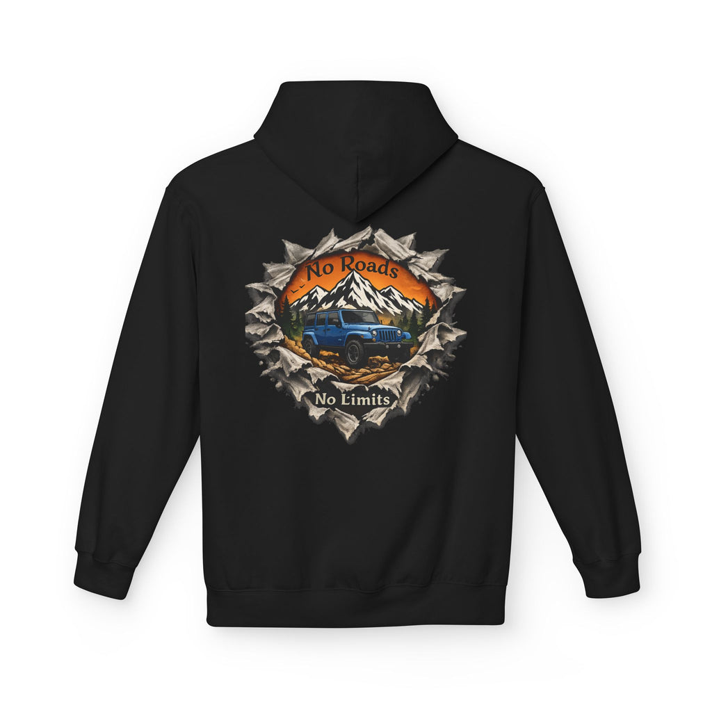Adventure Hoodie — "No Roads, No Limits" Off‑Road Mountain Truck Hoodie