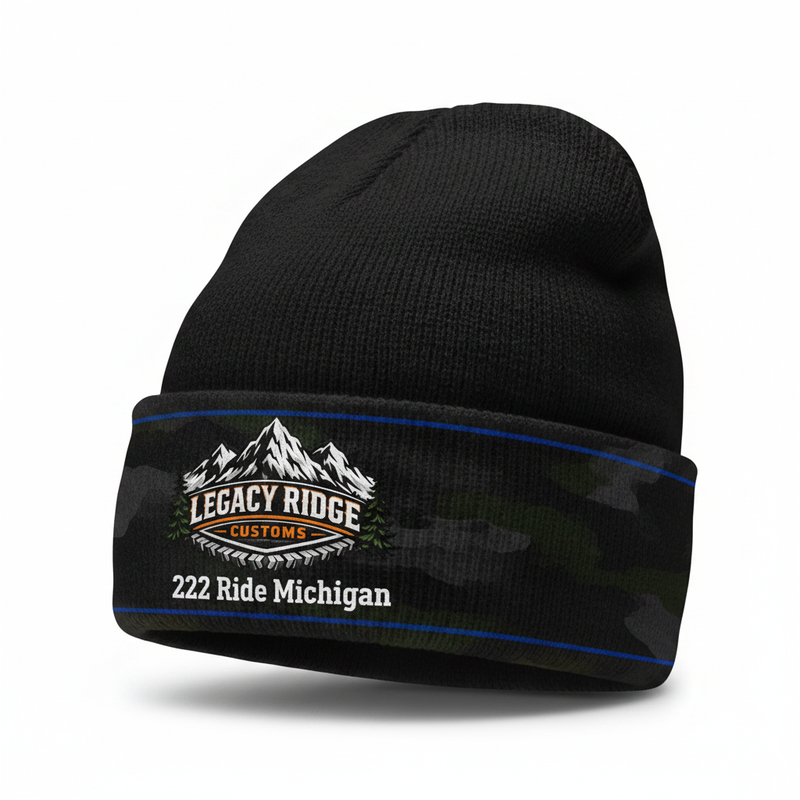 222 Ride Michigan Beanie Design