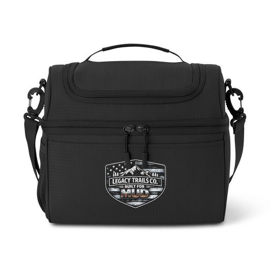 Insulated Cooler Bag with Rustic 'Legacy Trails Co.' Badge — Outdoor Lunch Cooler for Camping & Travel