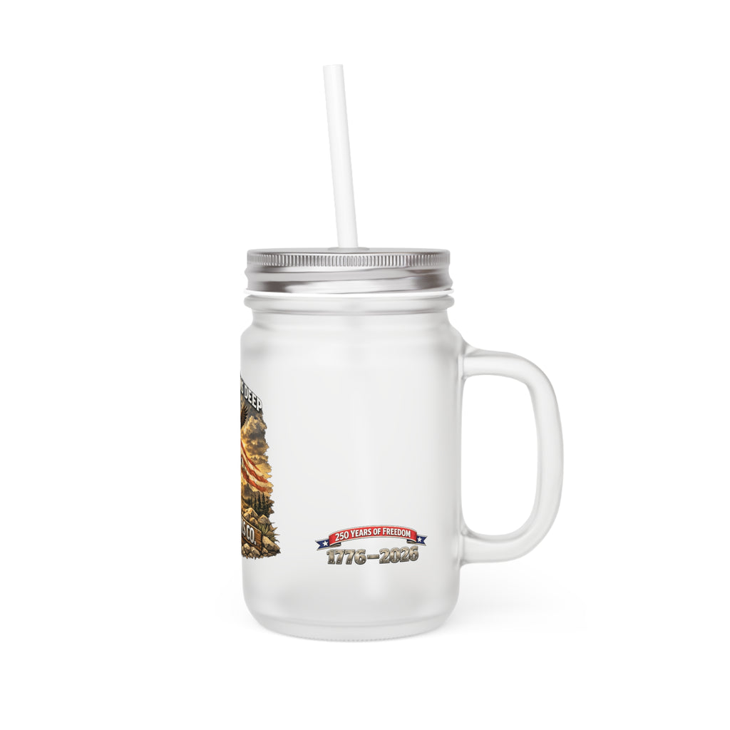"Freedom Runs Deep" American Spirit Mason Jar — Off-Road Patriot Drinkware