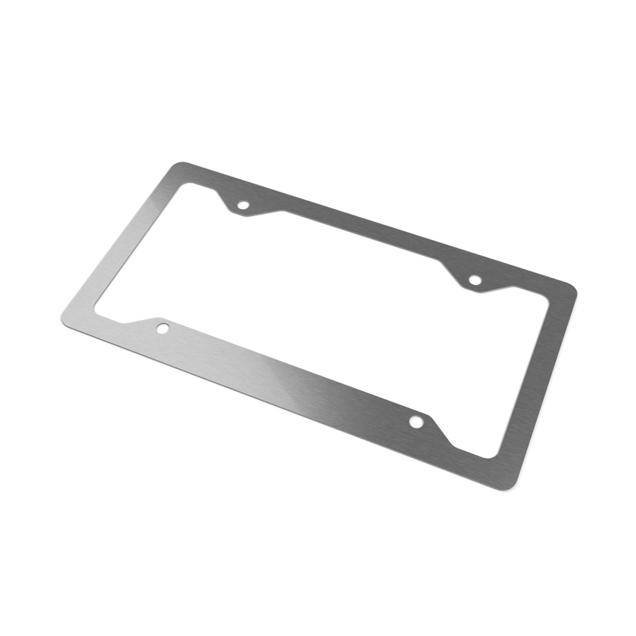 Metal License Plate Frame — 'Ride Michigan' Engraved Stainless Steel Frame
