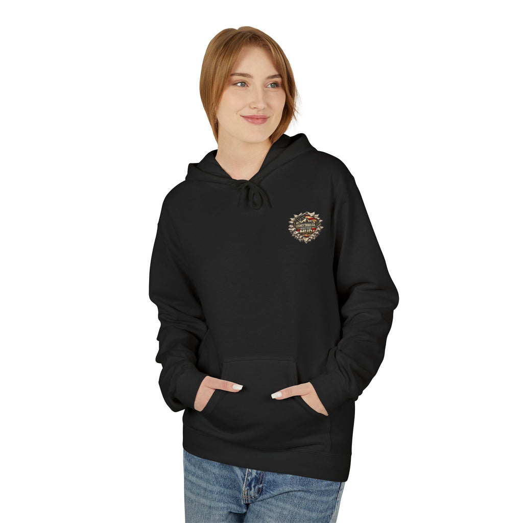 Off‑Road Adventure Hoodie — Vintage Jeep Mountain Camp Graphic