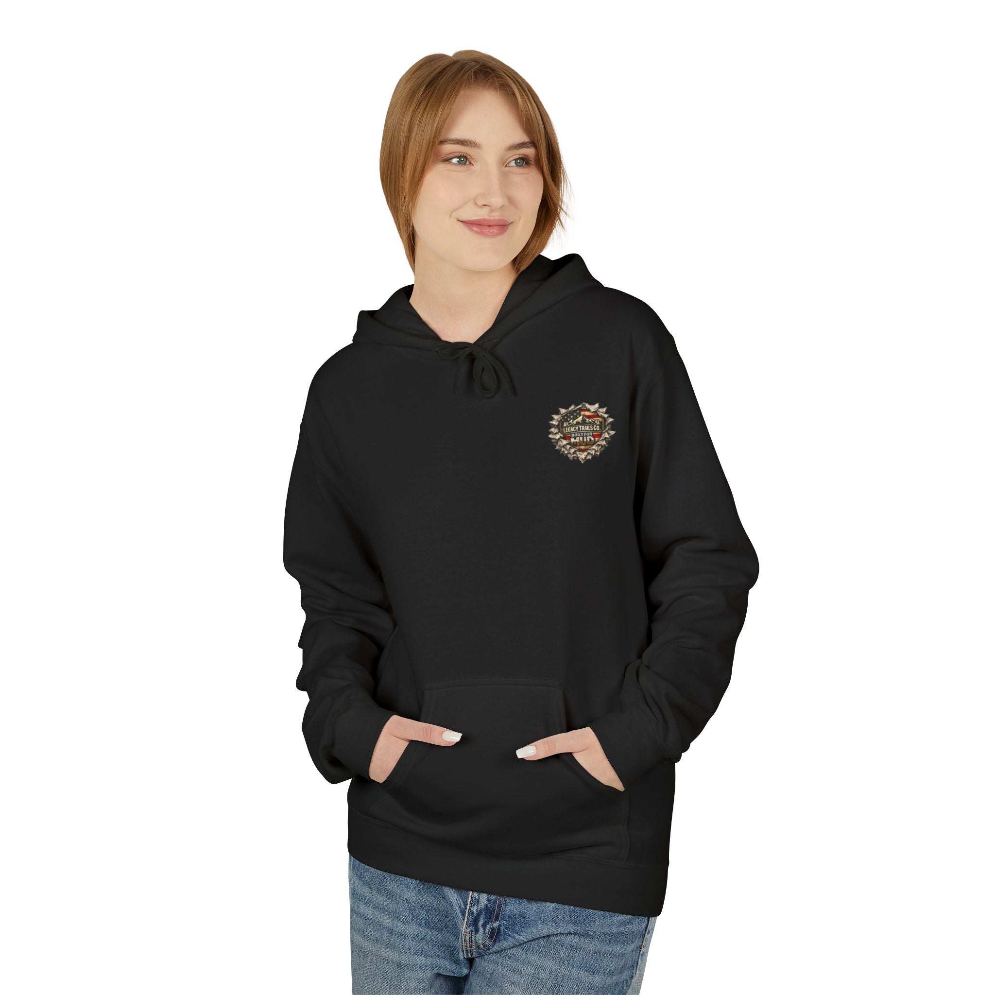 Off‑Road Adventure Hoodie — Vintage Jeep Mountain Camp Graphic