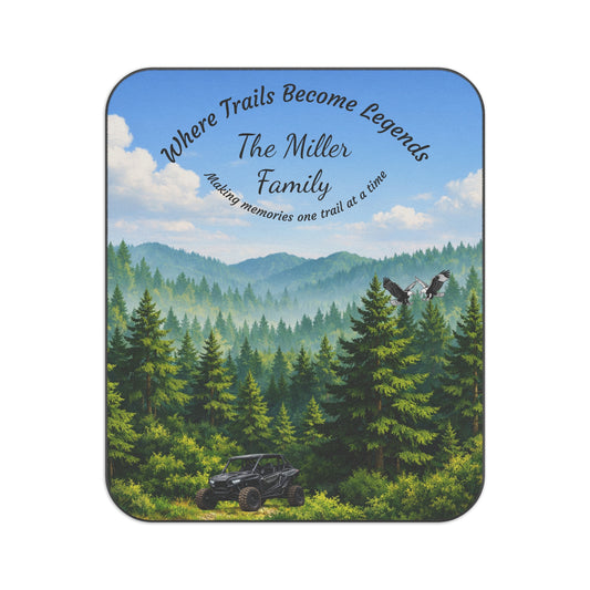 Trails of Legacy Green Picnic Blanket — Outdoor Camping & Park Throw