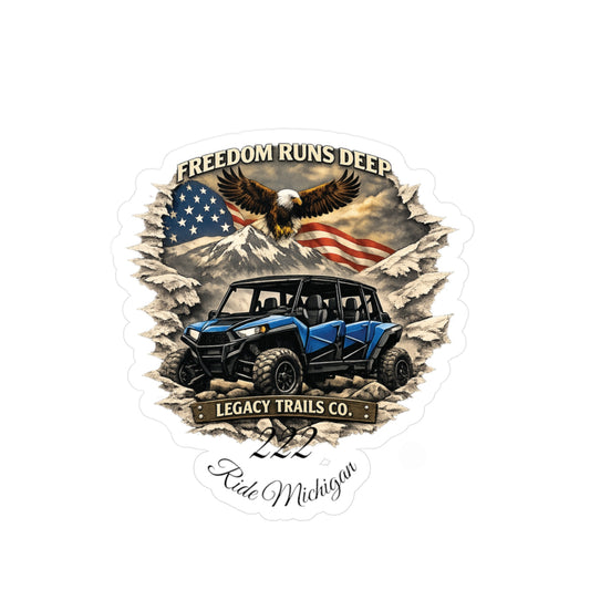 Freedom Runs Deep Polaris RZR 1000 222 Ride Michigan Sticker