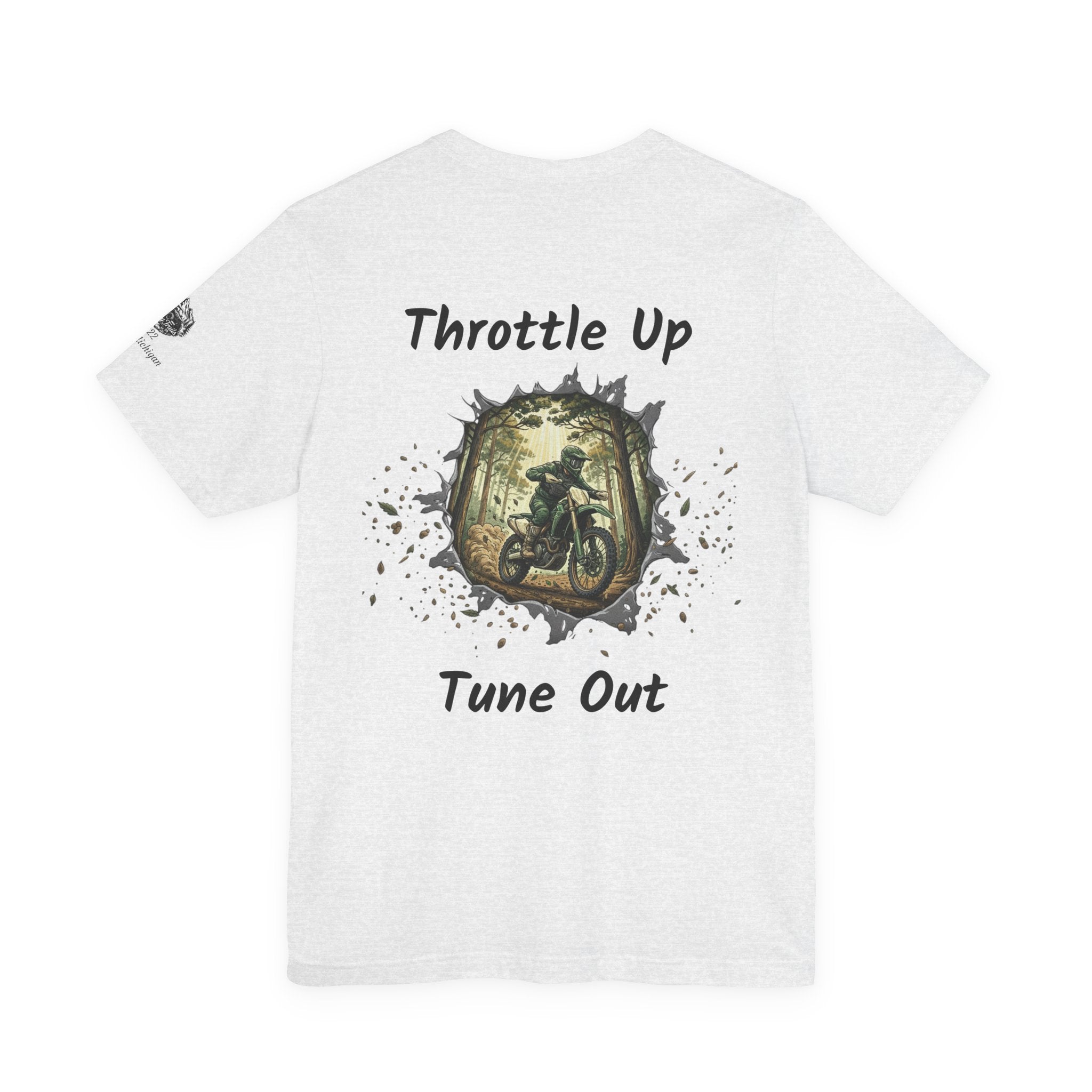 Motorcycle T‑Shirt — "Throttle Up Tune Out" Vintage Rider Tee
