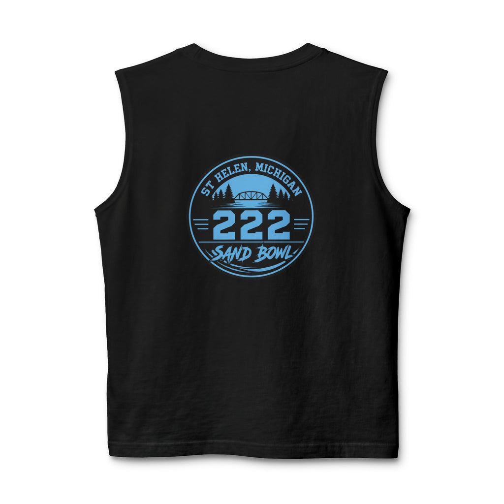 222 Sand Bowl Muscle Tank — St. Helen, Michigan Vintage Beach Logo