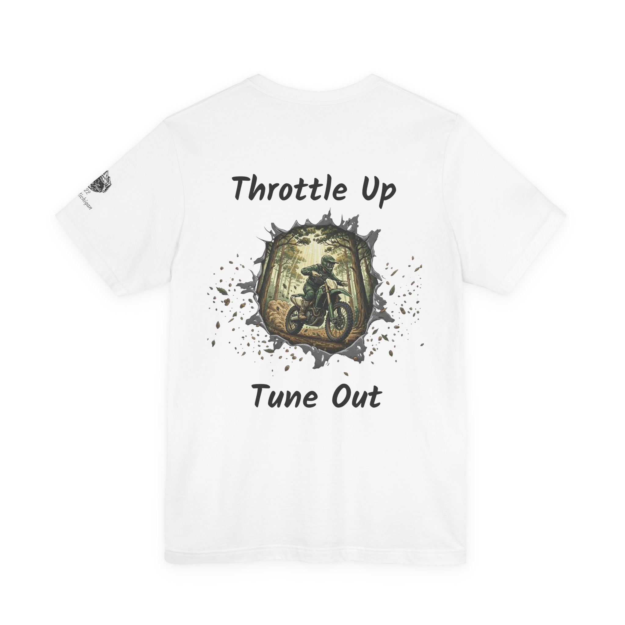Motorcycle T‑Shirt — "Throttle Up Tune Out" Vintage Rider Tee