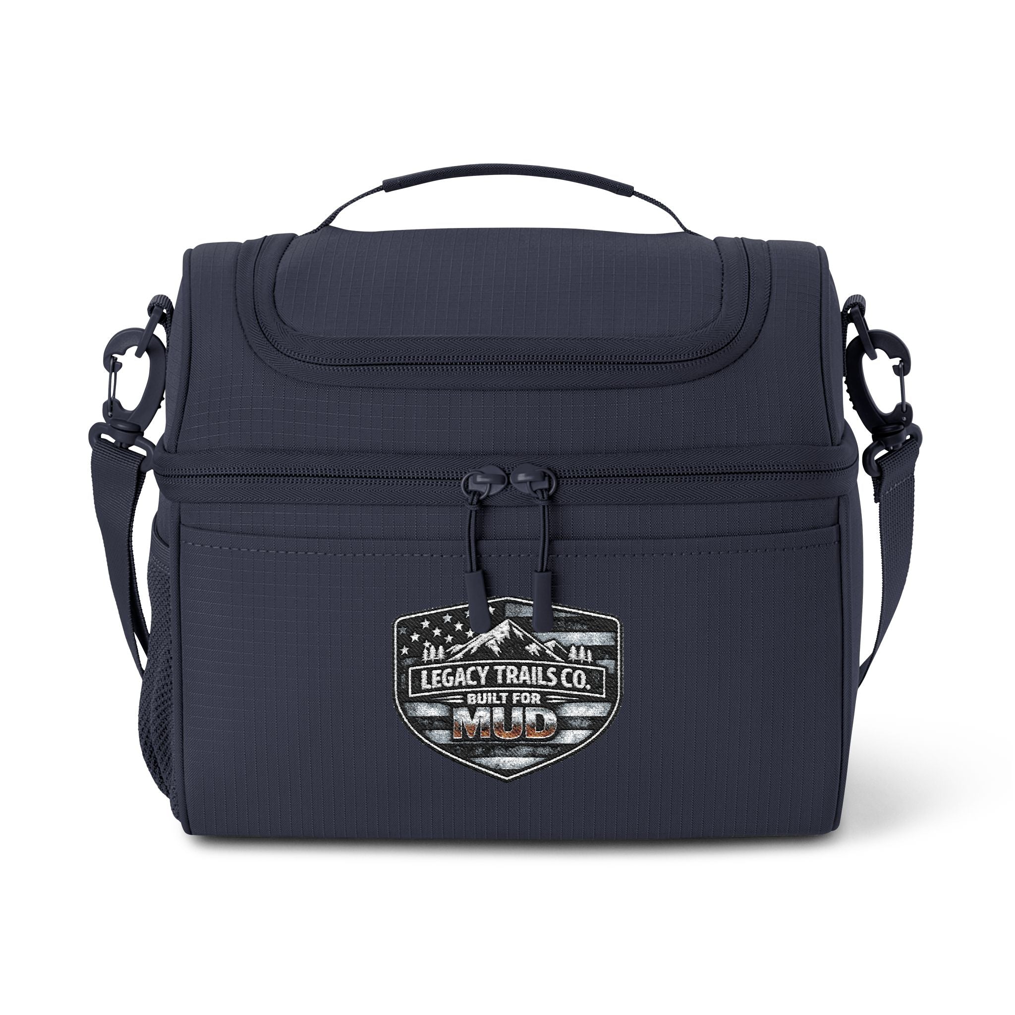 Insulated Cooler Bag with Rustic 'Legacy Trails Co.' Badge — Outdoor Lunch Cooler for Camping & Travel