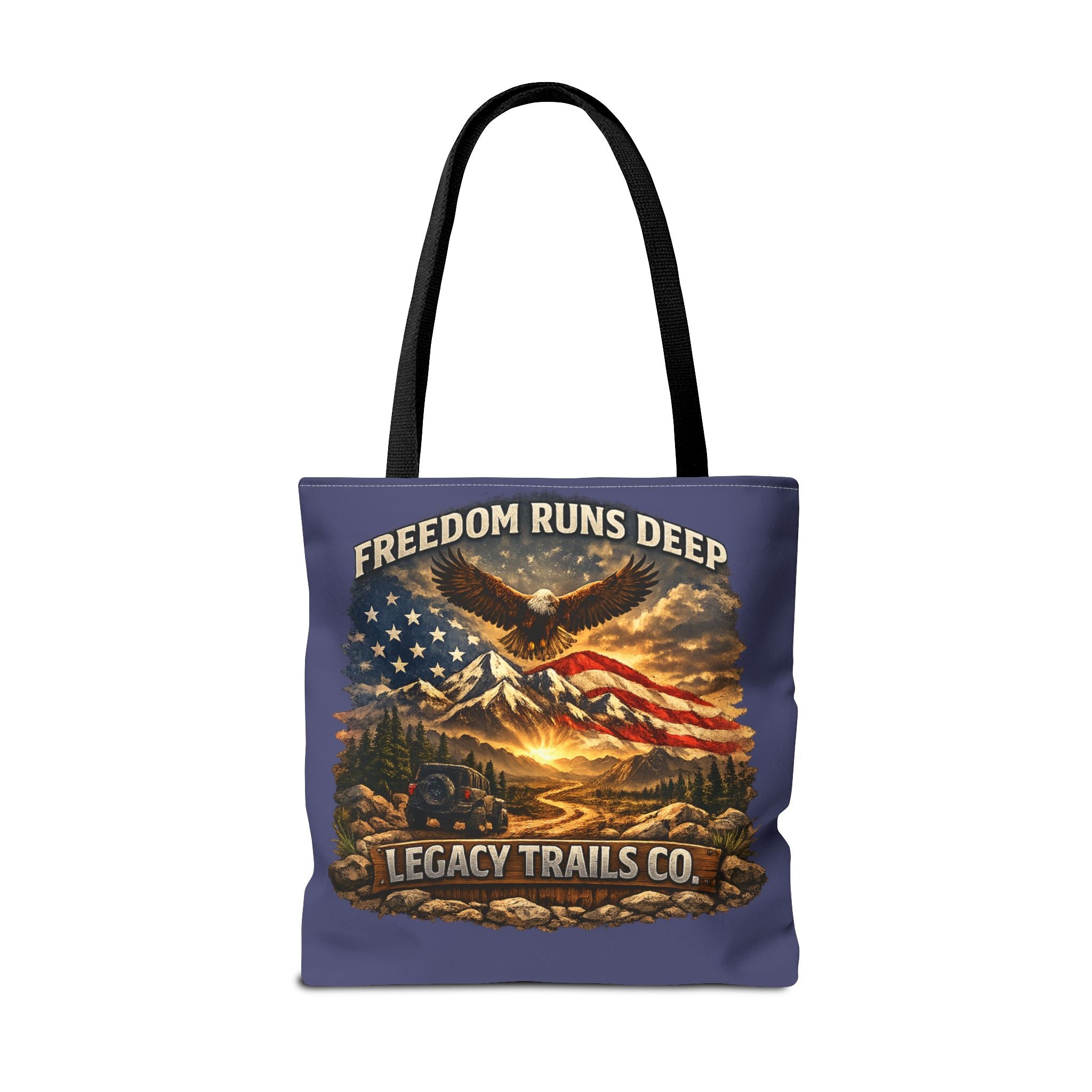 Freedom Runs Deep Eagle Tote Bag — Legacy Trails Co. American Flag Design