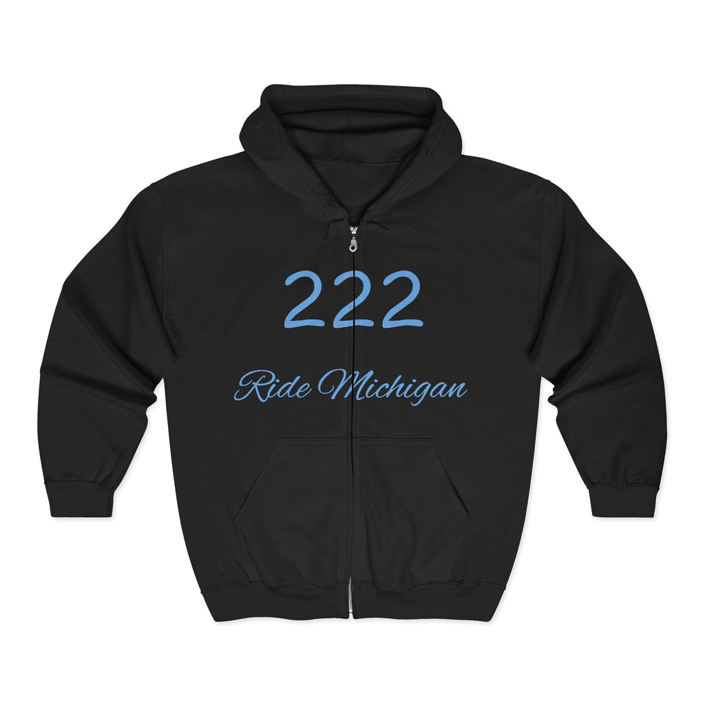 Zip Hoodie — 222 Ride Michigan "The Sweet Spot" Motorbike Zip-Up