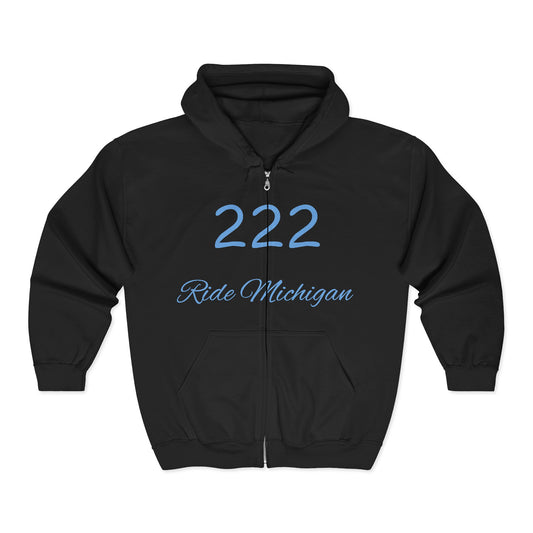 Zip Hoodie — 222 Ride Michigan "The Sweet Spot" Motorbike Zip-Up