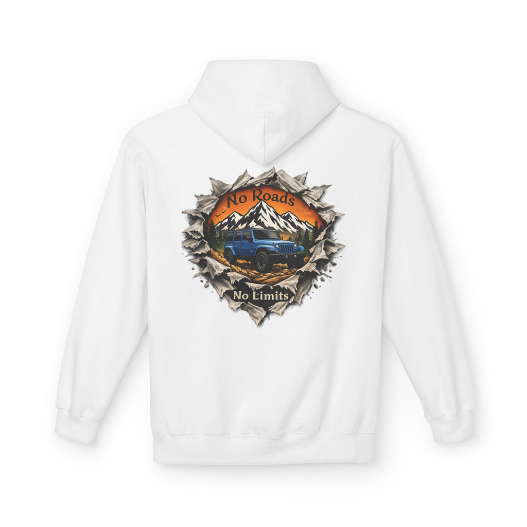 Adventure Hoodie — "No Roads, No Limits" Off‑Road Mountain Truck Hoodie