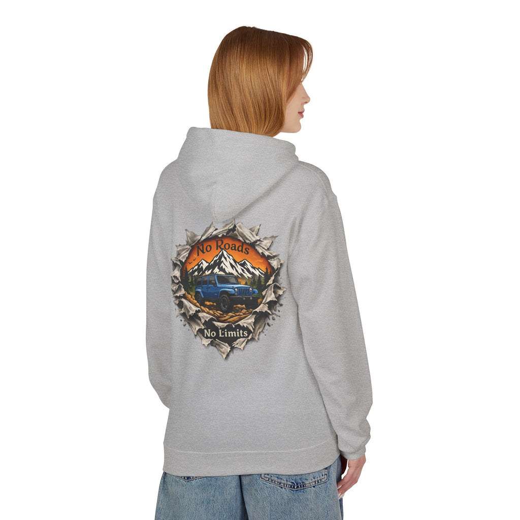 Adventure Hoodie — "No Roads, No Limits" Off‑Road Mountain Truck Hoodie
