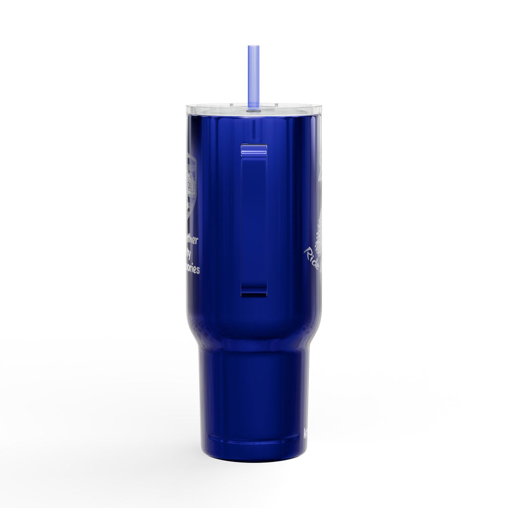 40oz Engraved Tumbler with Handle – Custom '222' Pinecone Design, Insulated Travel Cup with Lid