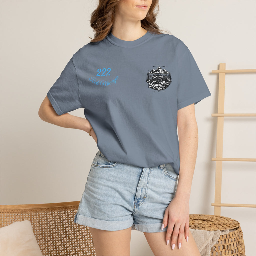 Off-Road UTV T-Shirt — Blue Ranger with American Flag & Eagle