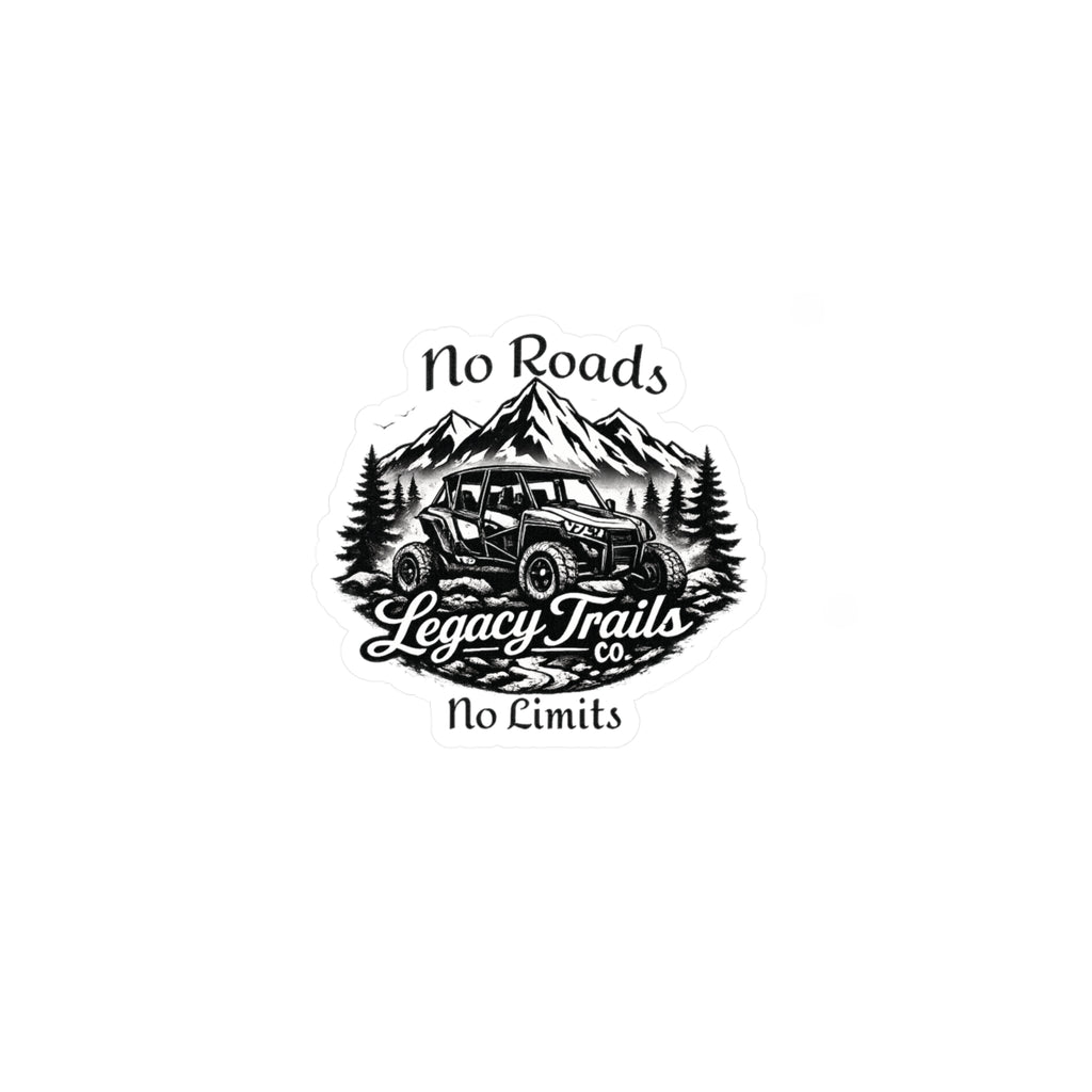 Off-Road Jeep Sticker — 'No Roads No Limits' Kiss-Cut Vinyl Decal