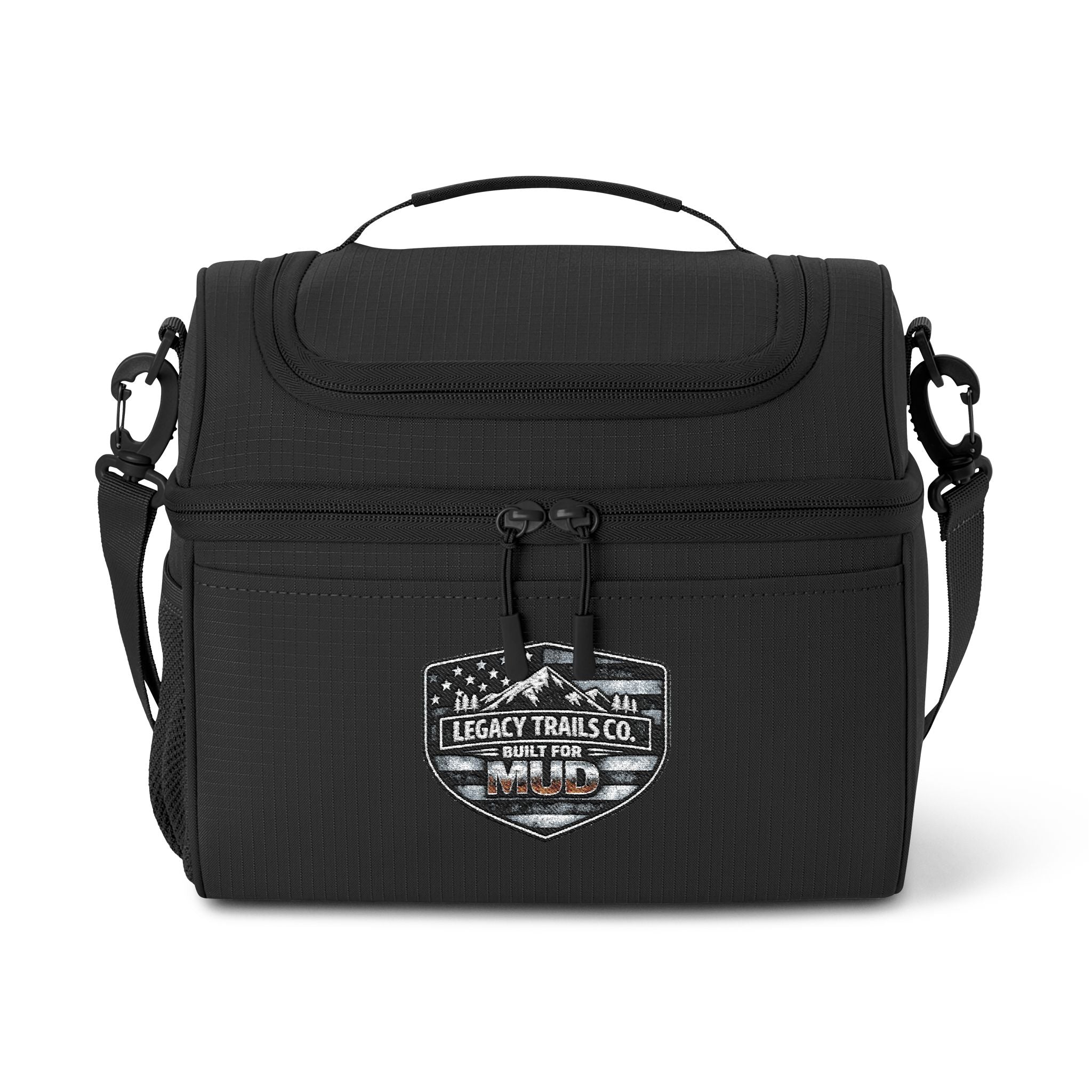 Insulated Cooler Bag with Rustic 'Legacy Trails Co.' Badge — Outdoor Lunch Cooler for Camping & Travel