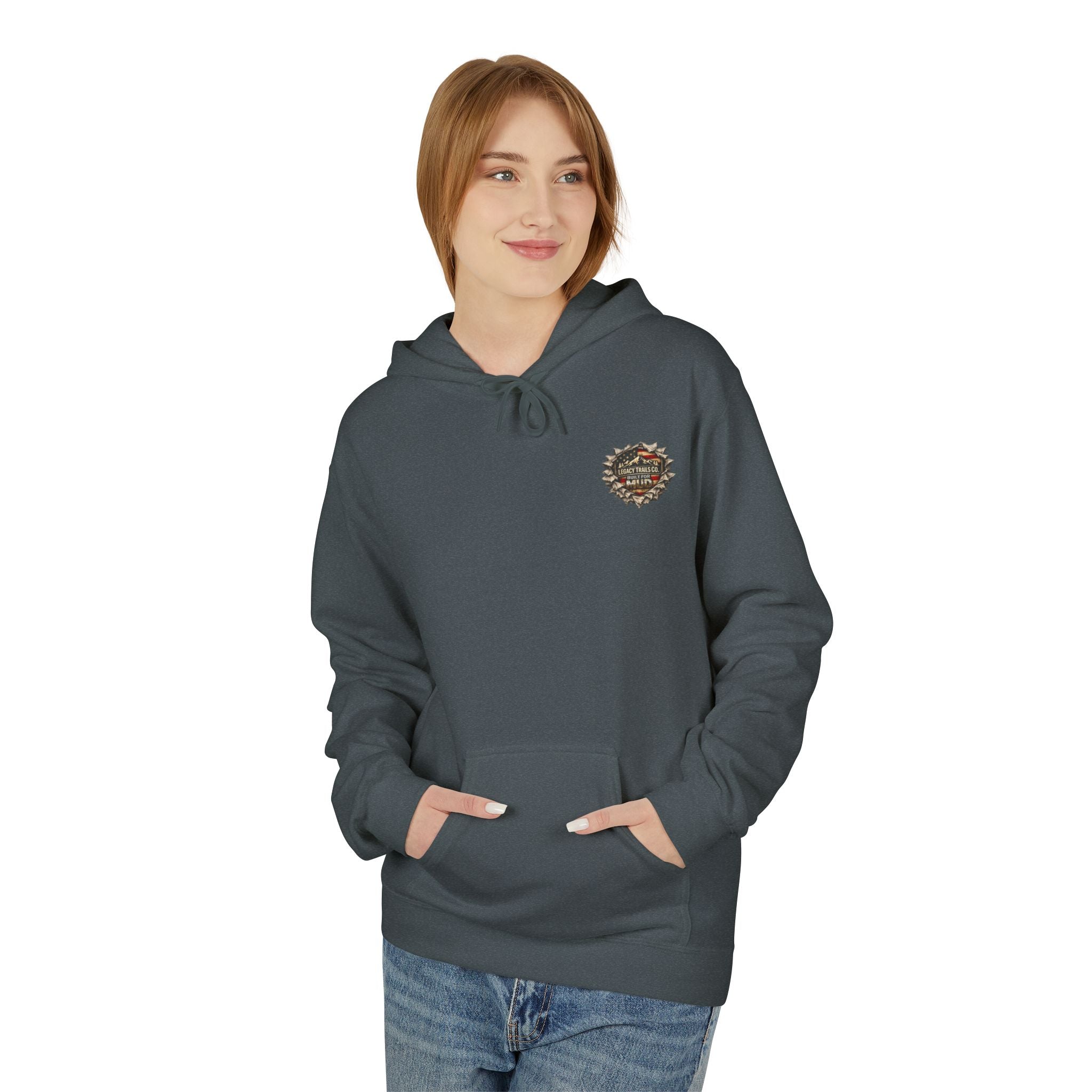 Off‑Road Adventure Hoodie — Vintage Jeep Mountain Camp Graphic