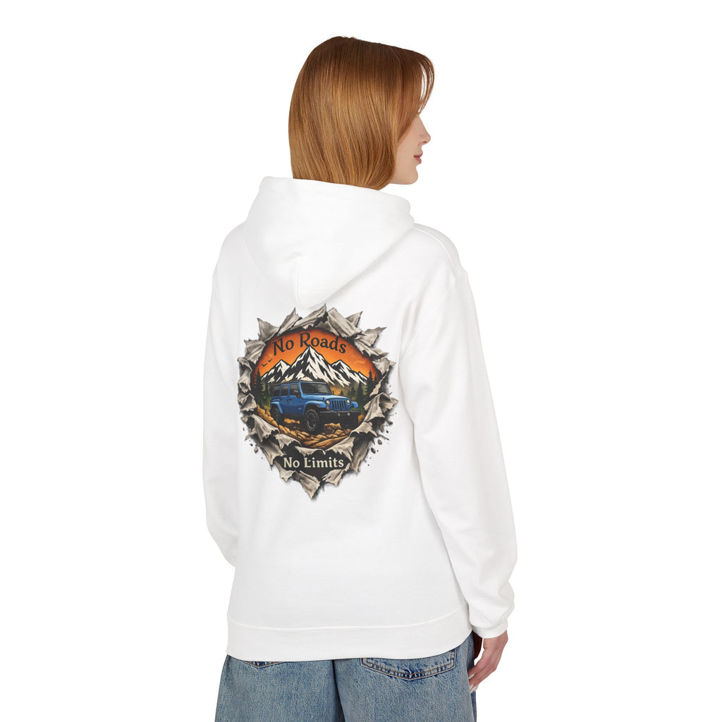Adventure Hoodie — "No Roads, No Limits" Off‑Road Mountain Truck Hoodie