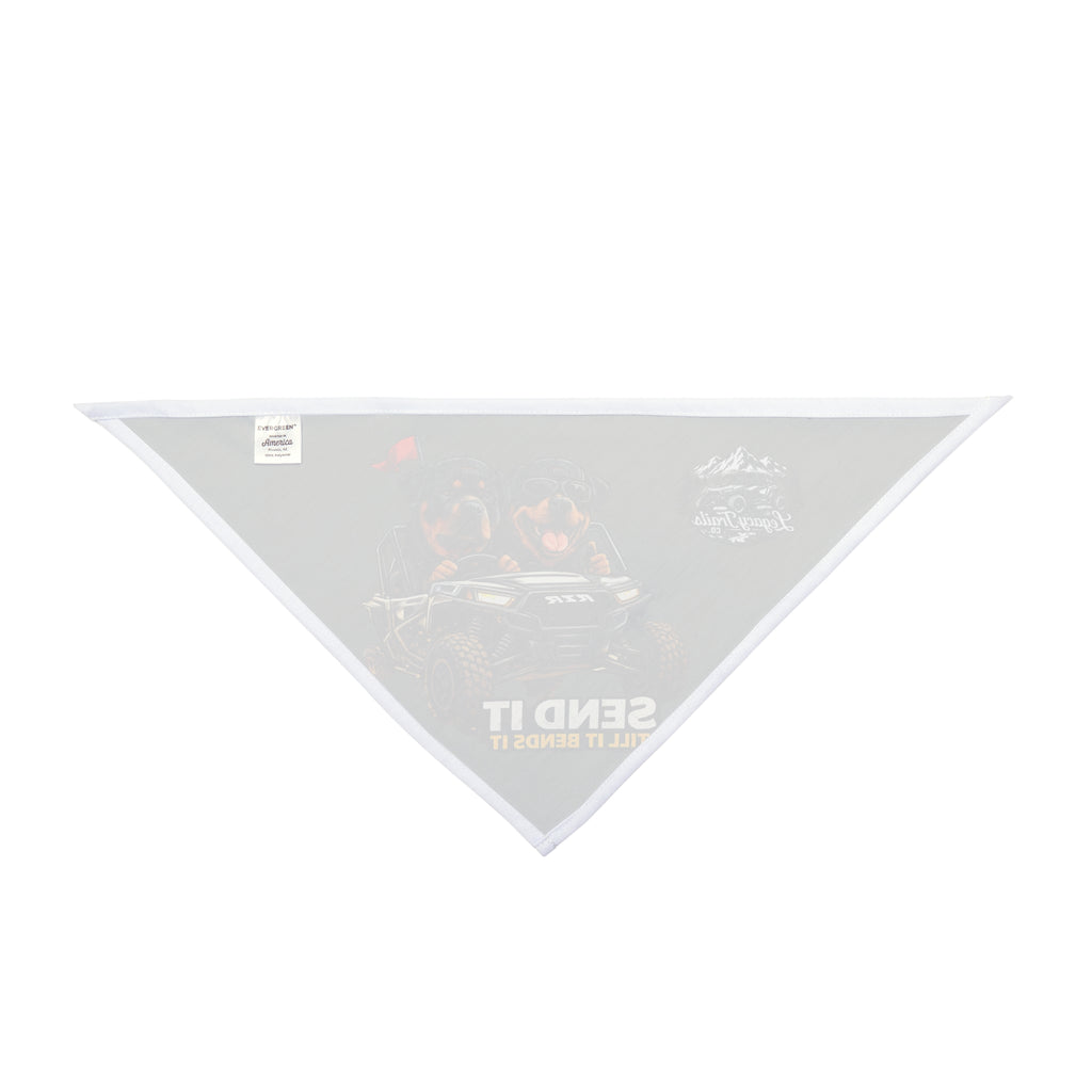 Pet Bandana — "Send It Till It Bends It" Rottweiler Off-Road Adventure Bandana