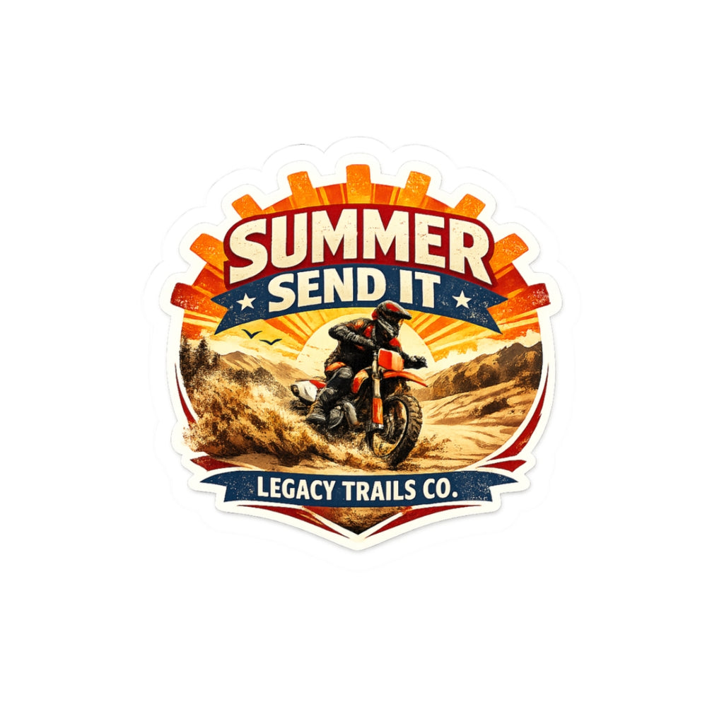 Summer Send It Dirt Bike Sticker — Off-Road Adventure Kiss-Cut Sticker