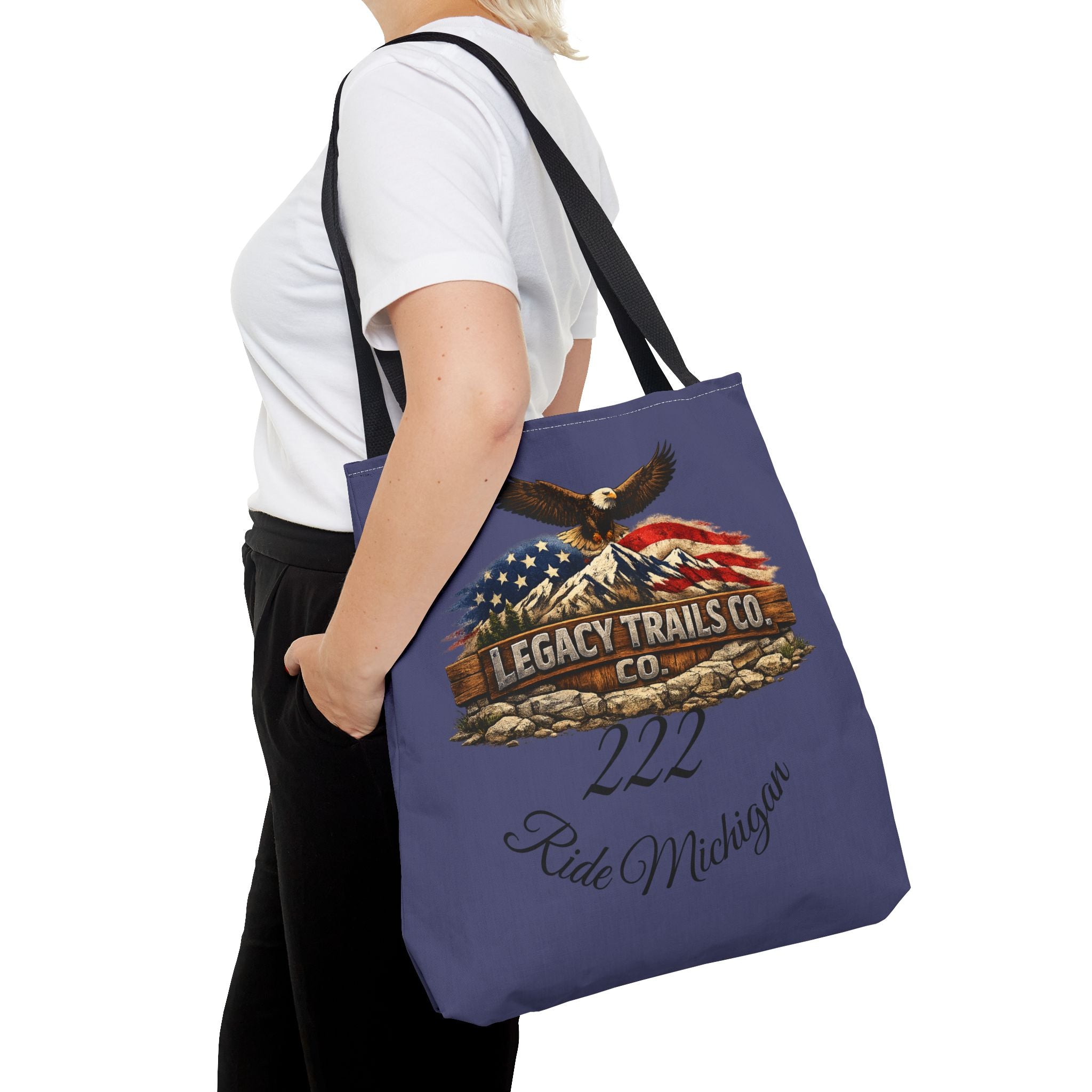 Freedom Runs Deep Eagle Tote Bag — Legacy Trails Co. American Flag Design