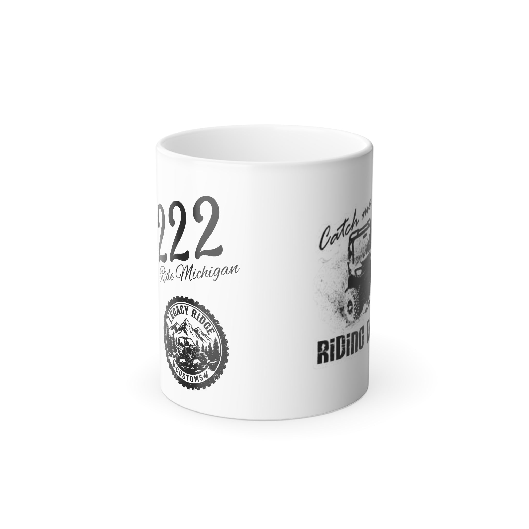 Color-Changing 11oz Motorcycle Rally Mug — '2022 Riding Michigan' Heat Reveal