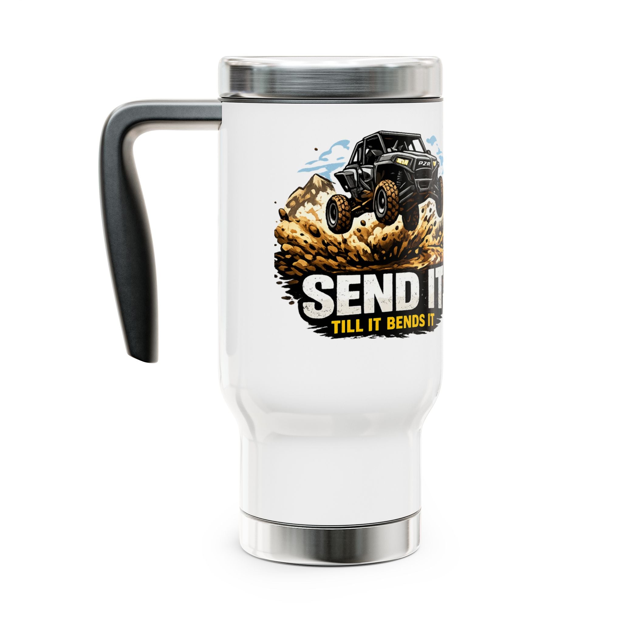 Send It Off-Road Travel Mug — 14oz Stainless Steel Adventure Tumbler with Handle